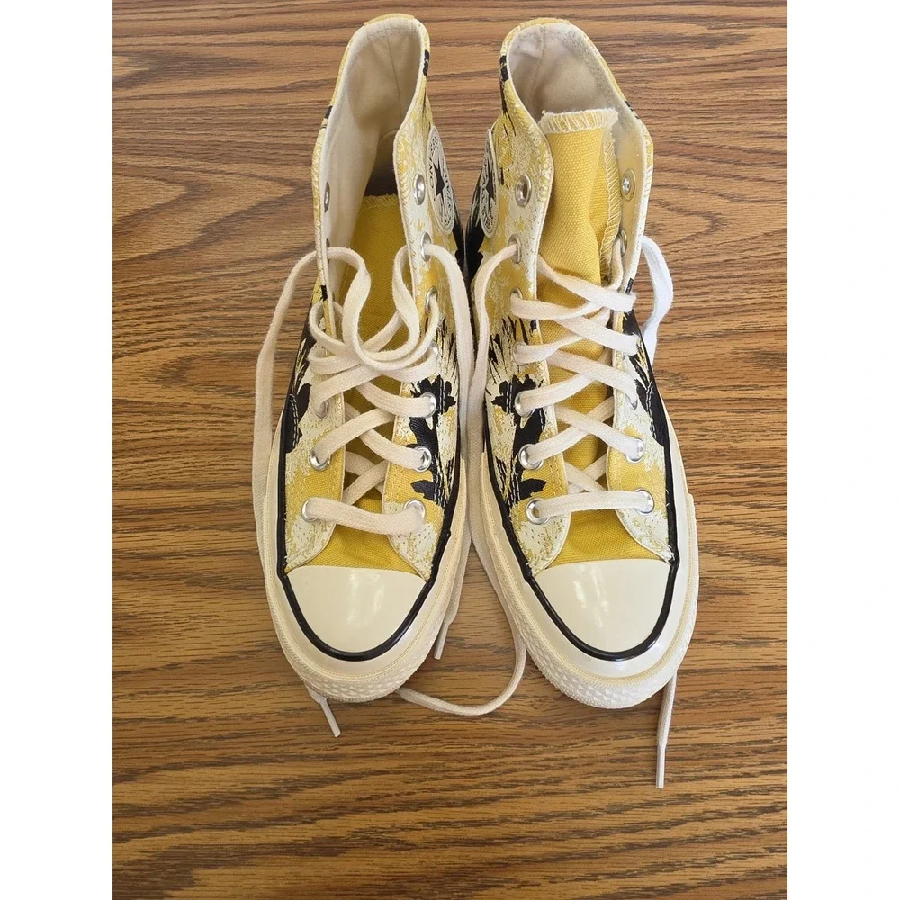 Converse Chuck 70 Hi Hybrid Floral Shoes Womens Size 7 Saturn Gold Black 571581C